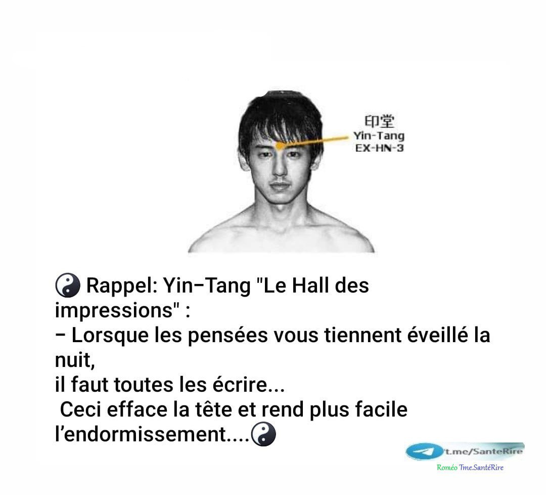 Localisation du point Yin-Tang, entre les sourcils